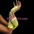 Long UV Neon Fishnet Gloves