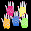 Short UV Neon Fishnet Gloves
