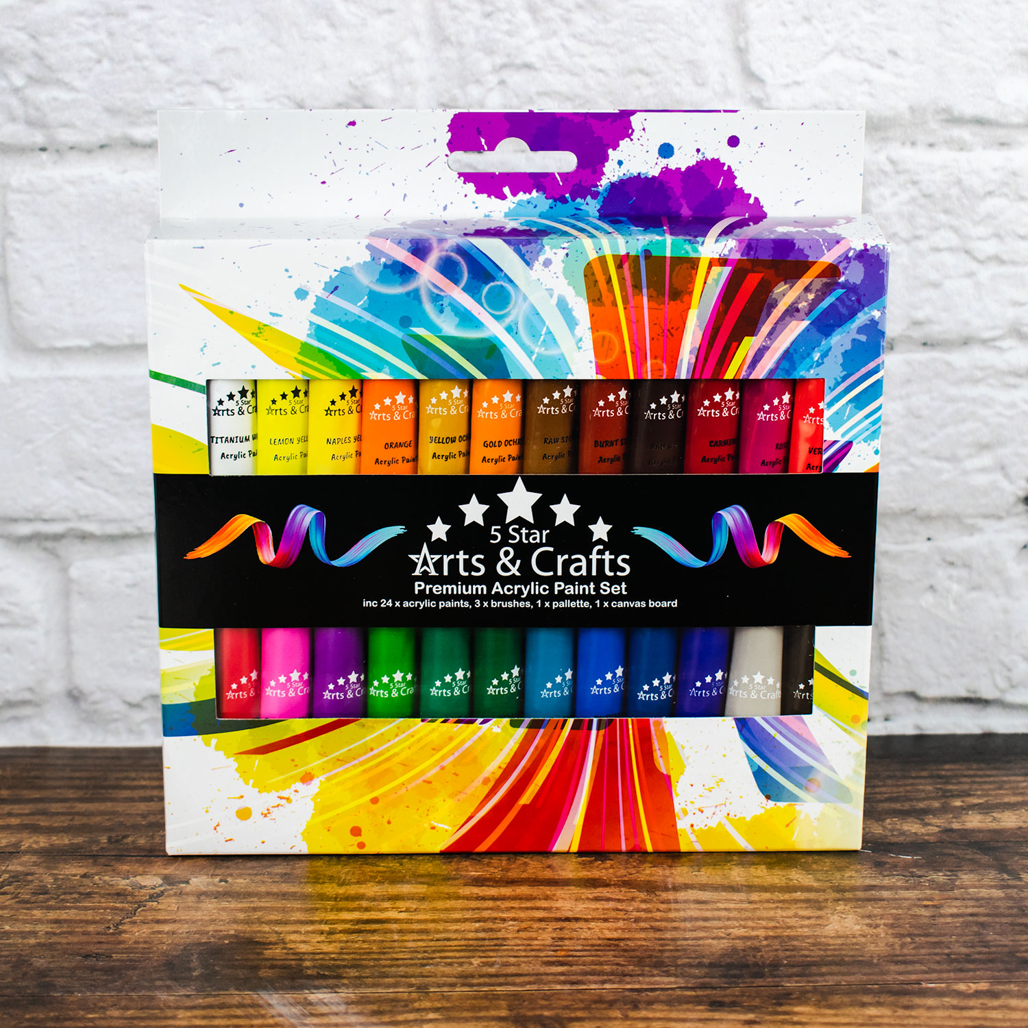 24 Set vernice acrilica Tubo 12ml Inc Pennelli, tavolozza, tela eBay