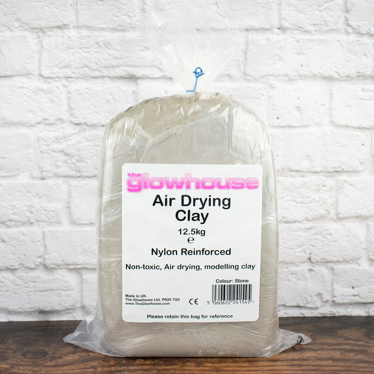 The Glowhouse Air Drying Clay 12.5kg Stone Nylon Reinforced Modelling