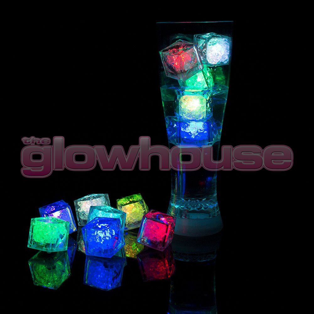 Flashing LED Ice Cubes Light Up Party Wedding Drink Rocks eBay